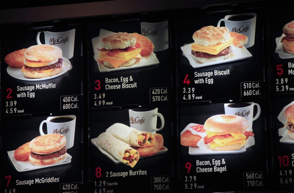 You can order popular breakfast and lunch items from the McDonald's late-night menu.