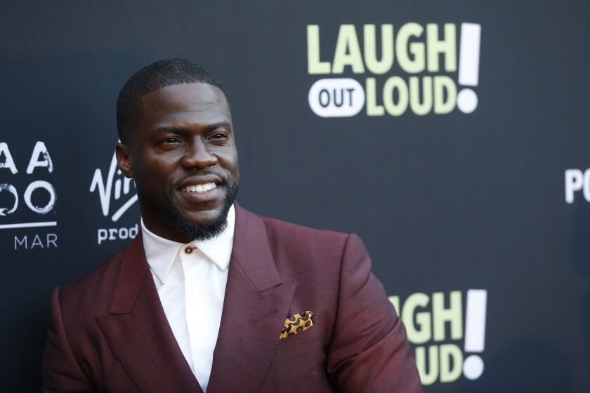 Kevin Hart poses at Kevin Hart's "Laugh Out Loud" new streaming video network launch event at the Goldstein Residence on Thursday, Aug. 3, 2017, in Beverly Hills, Calif. (Photo by Danny Moloshok/Invision/AP)