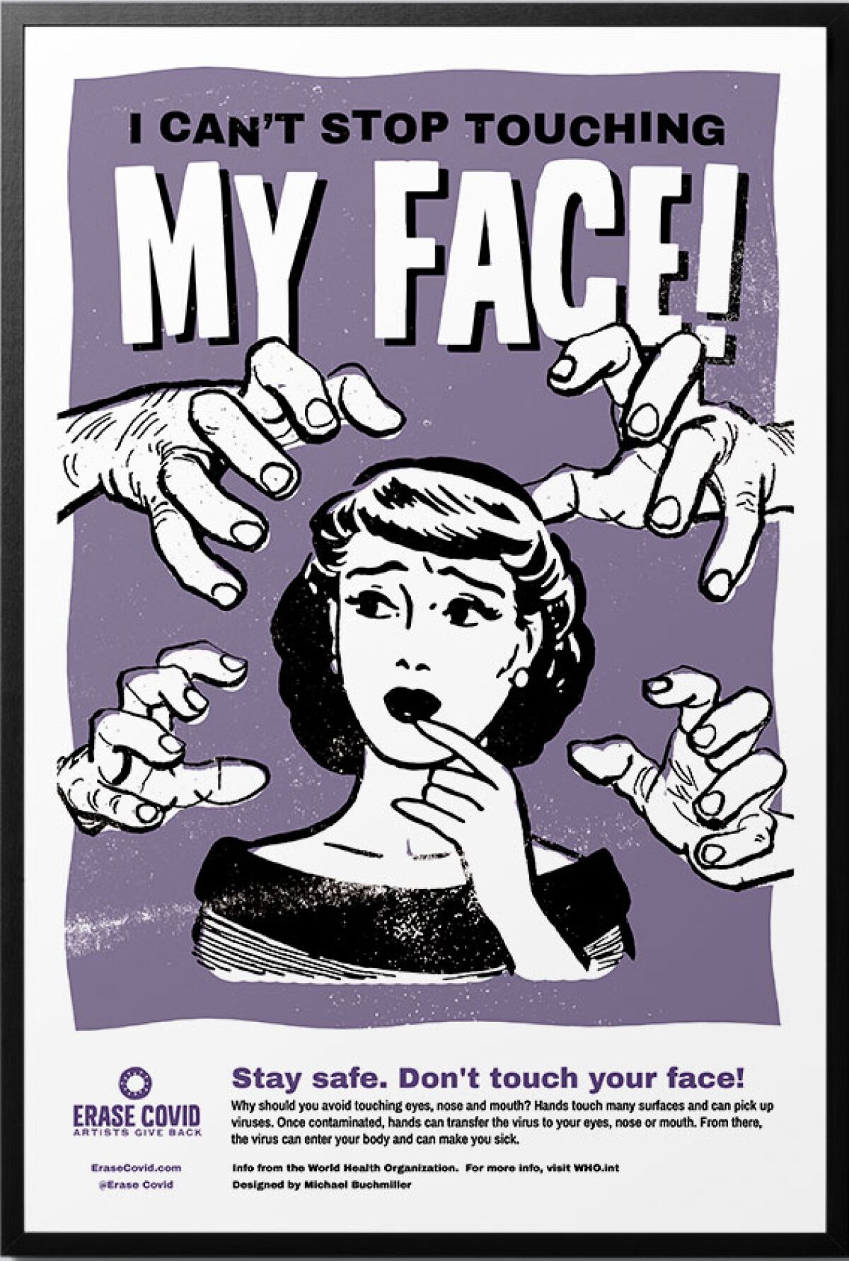 An Erase Covid poster by Michael Buchmiller