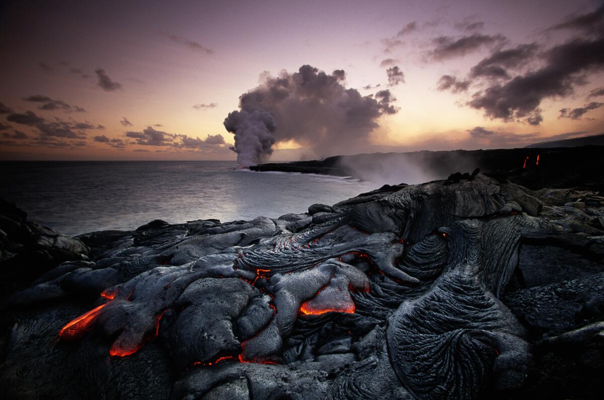 Volcanoes National Park, Kilauea erupting.