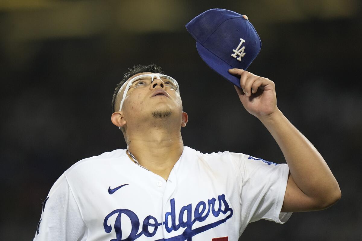 El mexicano Julio Urías, lanzador de los Dodgers de Los Ángeles 