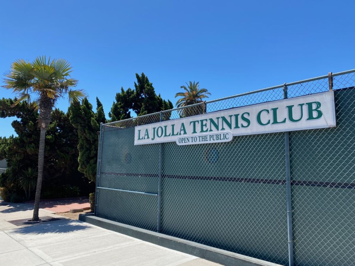 The La Jolla Tennis Club at 7632 Draper Ave. has nine courts owned by the city of San Diego.