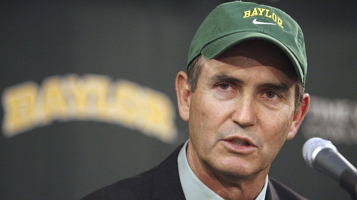 Art Briles is introduced as head football coach at Baylor on Nov. 28, 2007.