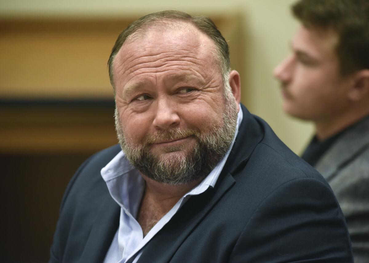 Alex Jones appears in court.