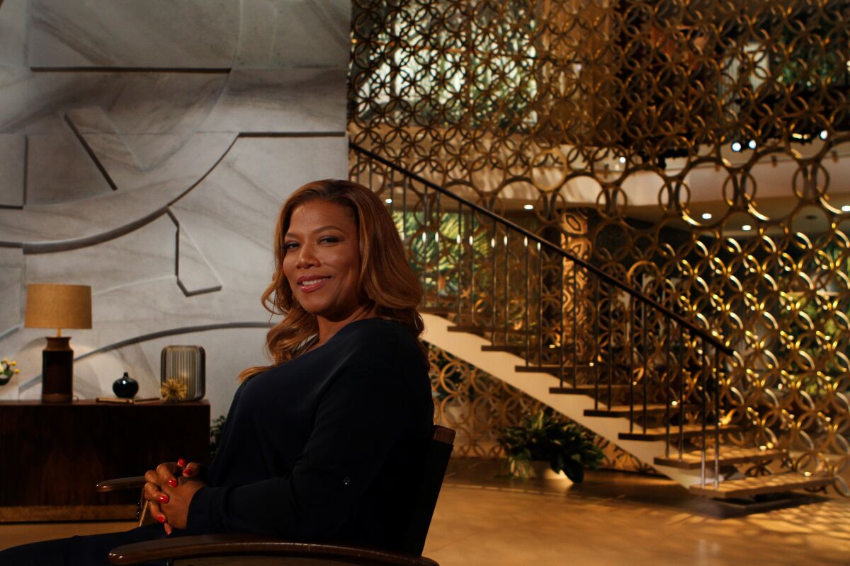 Queen Latifah on the set of her talk show in Culver City.
