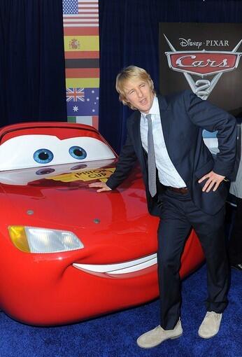 Owen Wilson and the voice cast of "Cars 2" gathered Saturday at the El Capitan Theater in Hollywood to celebrate the opening of their long-awaited Pixar sequel. This time around, Wilson's character, Lightning McQueen, heads overseas to compete in the World Grand Prix race.