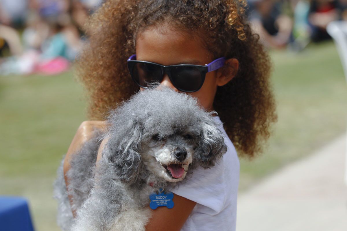 Keenan Baker and Spot competes in the "Whose Dog Looks Most Like Their Owner" competition at the Del Mar 22nd Annual Ugly Dog Contest. (Nelvin C. Cepeda)