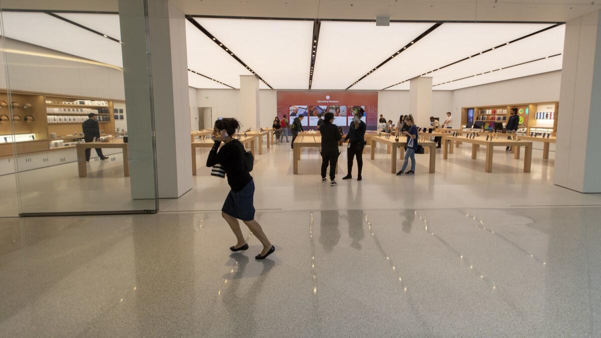 The Apple store at The Beverly Center in Los Angeles.