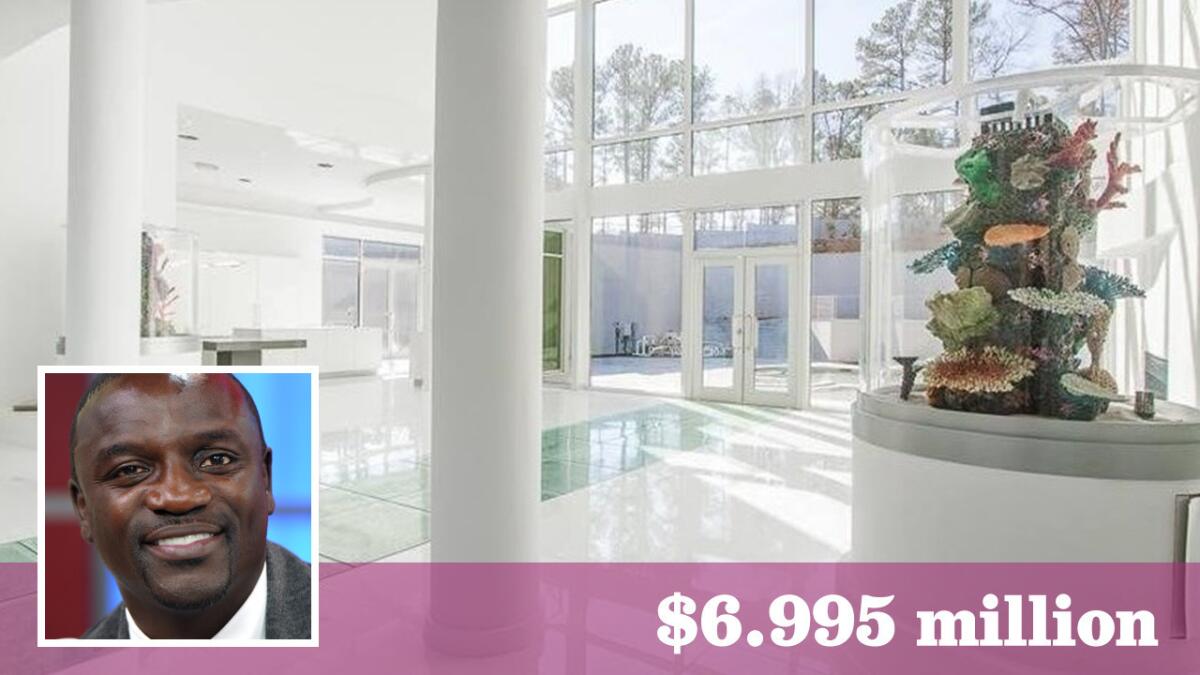 R&B singer Akon has put his Georgia mansion on the market for about $7 million.