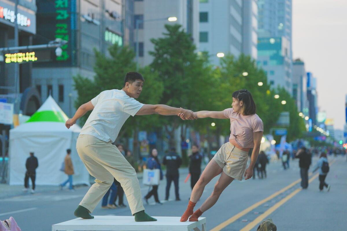 Taiwan’s 0471 Acro Physical Theatre performs the street dance "Duo."