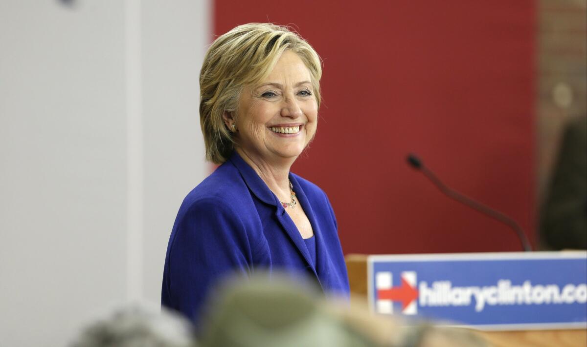 Democratic presidential candidate Hillary Rodham Clinton speaks during a community forum on healthcare, Tuesday, Sept. 22, 2015, at Moulton Elementary School in Des Moines, Iowa. (AP Photo/Charlie Neibergall)
