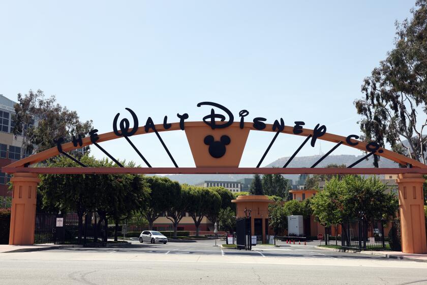 The entrance to Walt Disney Co. is seen from West Alameda Ave. in Burbank