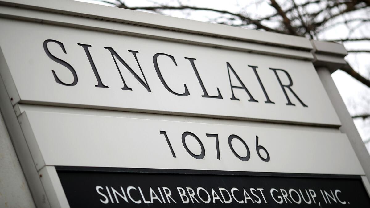 The Sinclair Broadcast Group headquarters in Hunt Valley, Md., is shown April 3.