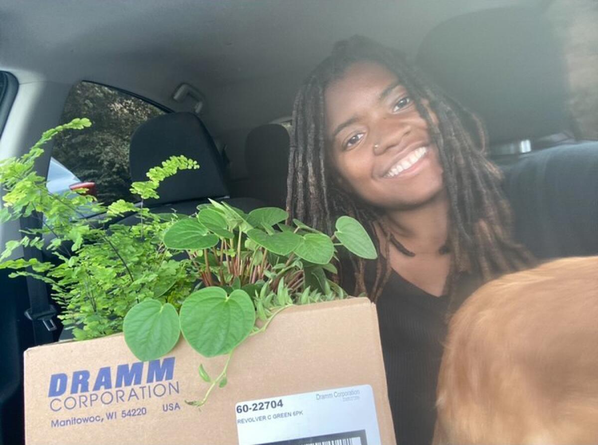 Reader Brittany Jones with plants