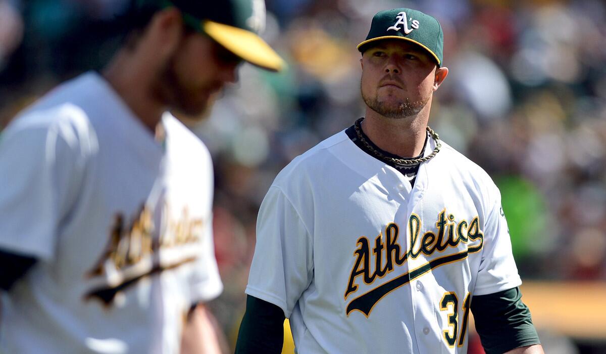 Pitcher Jon Lester (31) and the A's have been struggling for wins in their bid to earn a playoff spot, but if they gain a wild-card entry the veteran left-hander is in line to start the game.