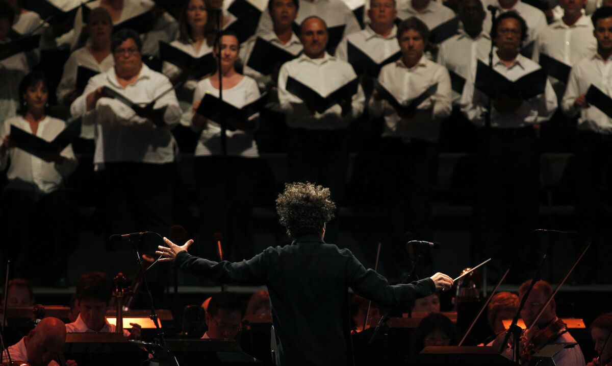Gustavo Dudamel conducts Puccini's "Tosca" at the Hollywood Bowl on Sunday night.