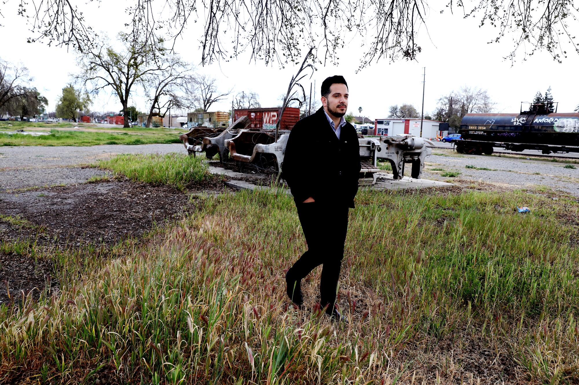 Angel Barajas at an Opportunity Zone on what was once a packing shed for produce in downtown Woodland.