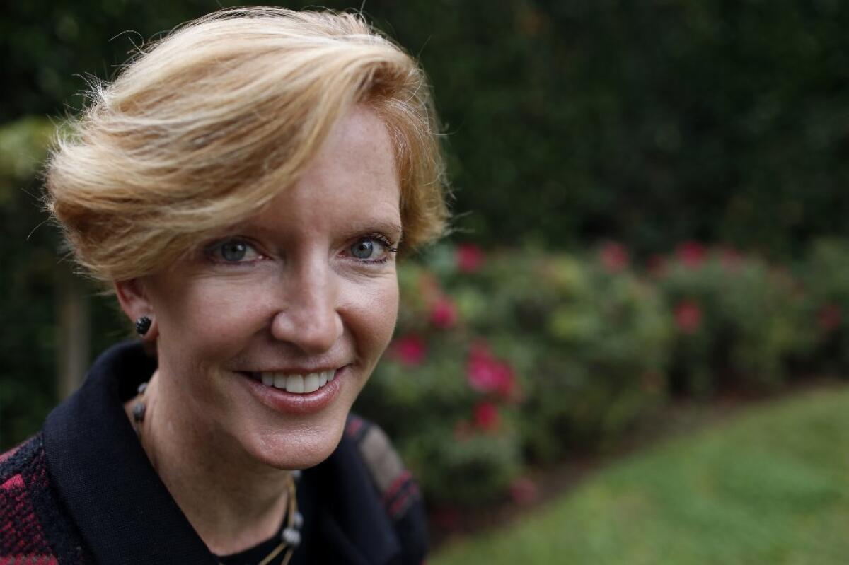Laura Skandera Trombley, president of Pitzer College in Claremont who has been chosen as the next president of the Huntington Library, Art Collection and Botanical Gardens in San Marino, seen on the Huntington's grounds.