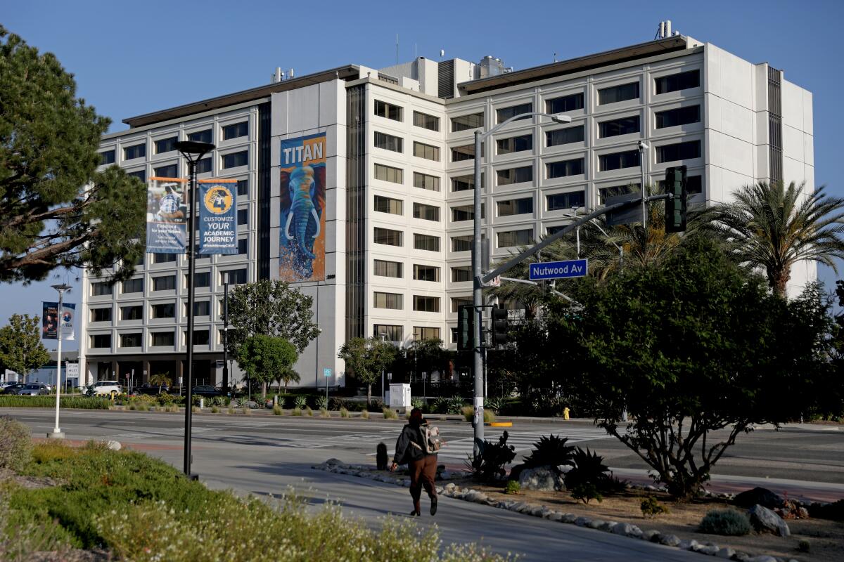 The College Park building where the office of the president is located on the campus of Cal State Fullerton.