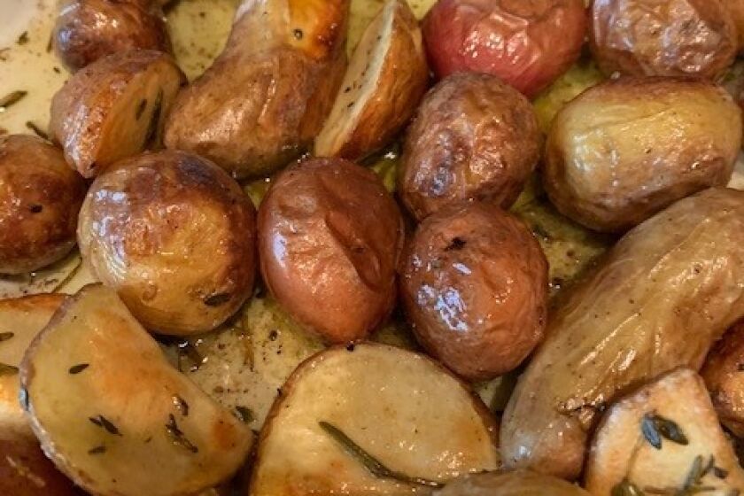 Mini potatoes can be roasted with autumn spices, Himalayan pink sea salt and a drizzle of truffle or grape seed oil.