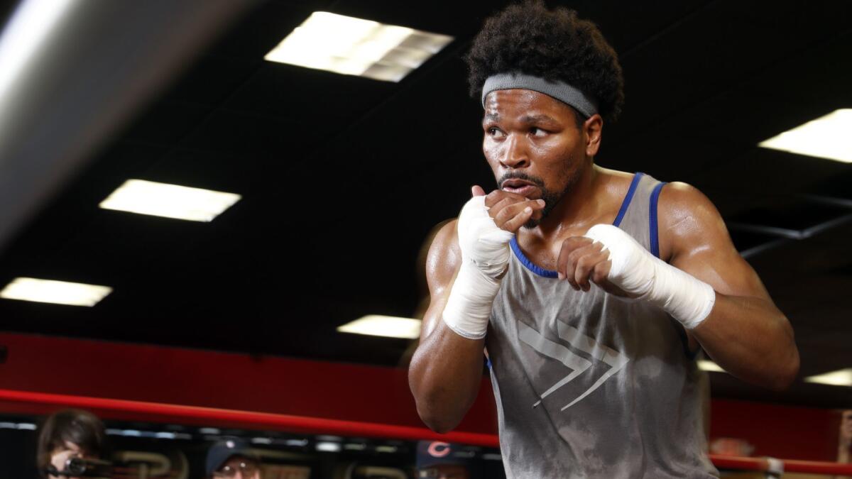 Welterweight boxer Shawn Porter shadow boxes during a training session in Las Vegas last month.