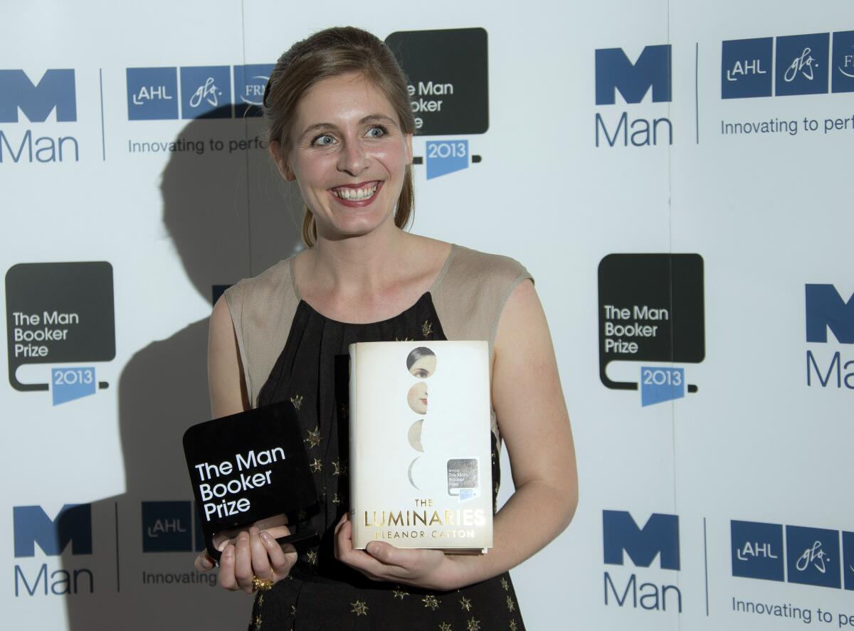 Eleanor Catton after being awarded the Man Booker Prize for her novel "The Luminaries" in London on Tuesday.