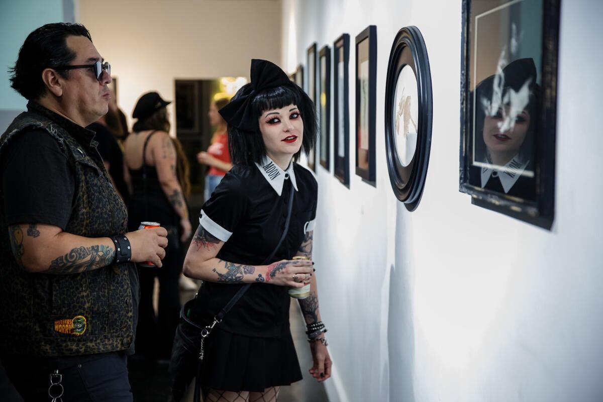 The scene at Lethal Amounts, with Lizz Lopez's solo exhibition "Muerte," in Los Angeles.