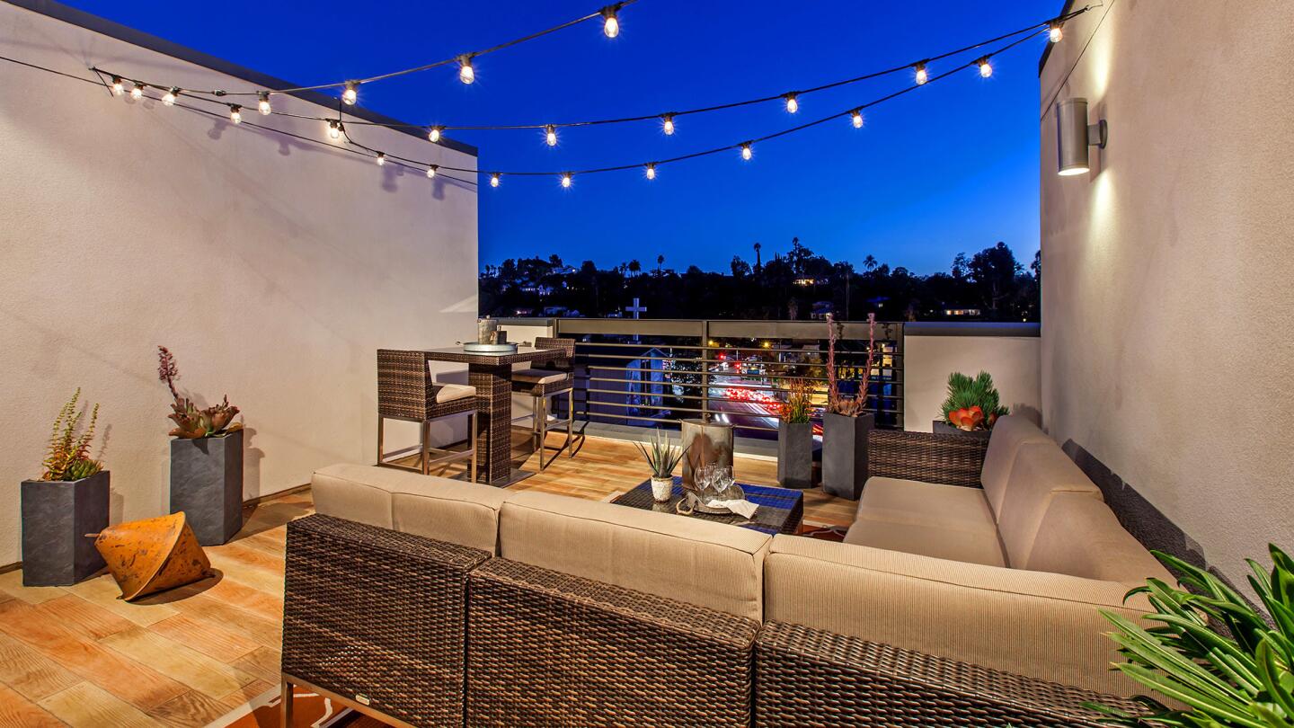 A new town house development in Silver Lake features rooftop patios for many of the units.