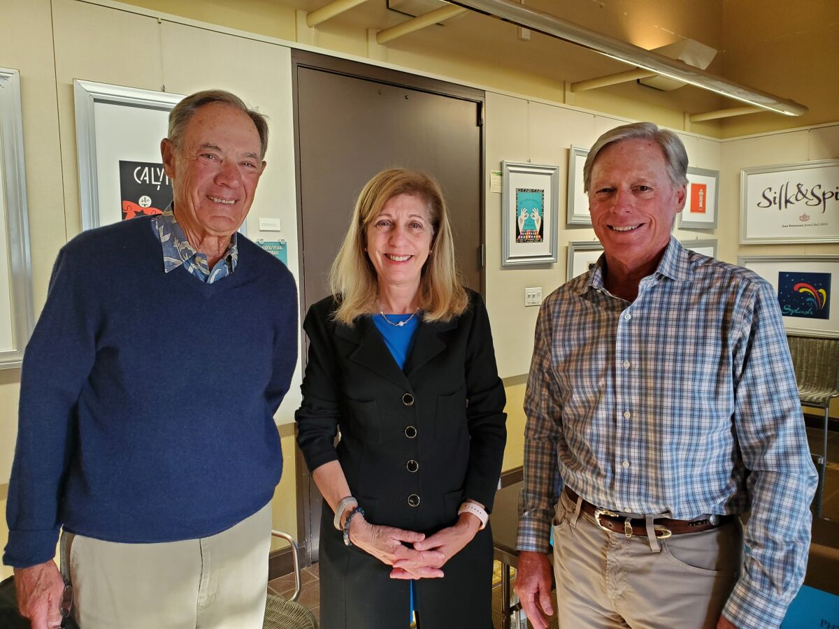 Enhance La Jolla board members John Michaelsen, Barbara Bry and Steve Warfield were elected in online voting this month.