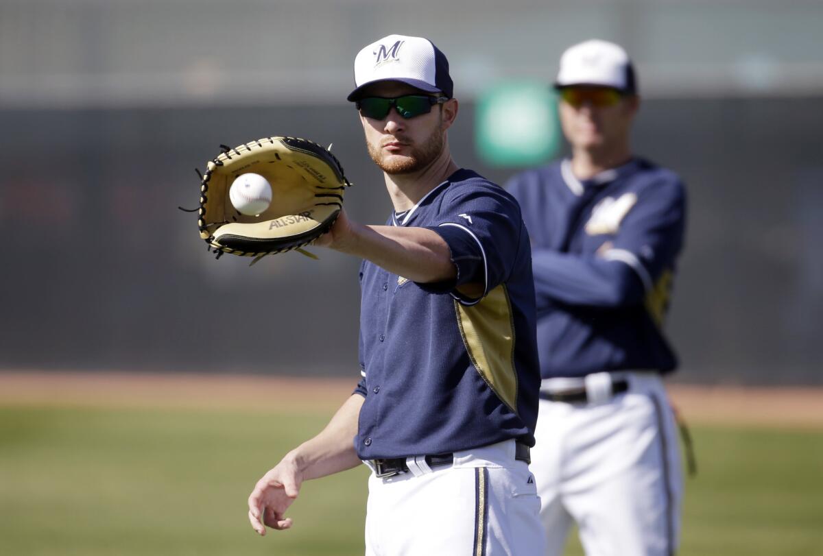Milwaukee Brewers catcher Jonathan Lucroy is in a 48-hour quarantine after being diagnosed with a case of pinkeye.