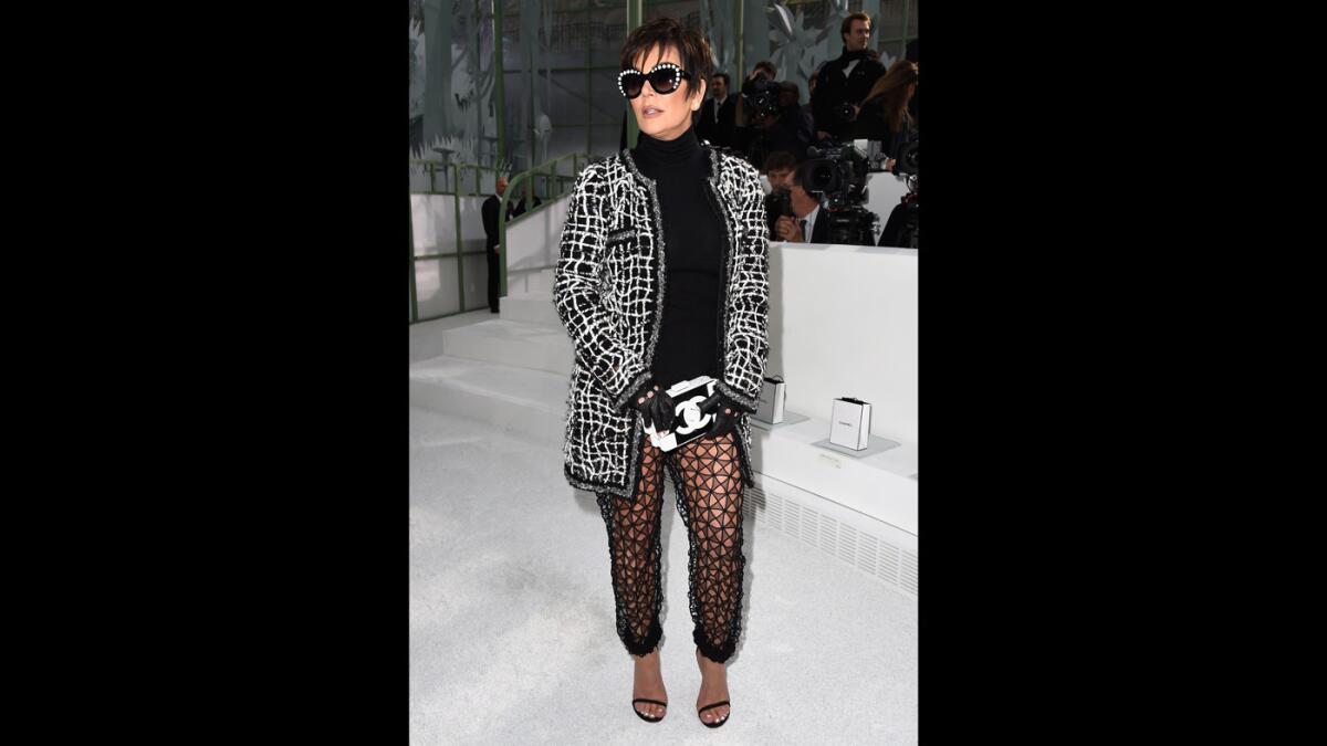 Kris Jenner attends the Chanel show as part of Paris Fashion Week Haute Couture Spring/Summer.
