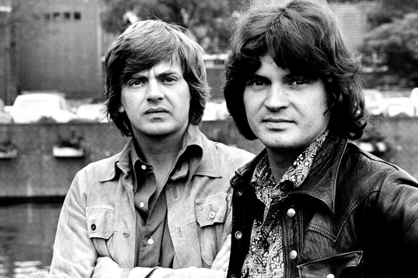 Phil Everly and Don Everly outside the Hilton Hotel in Amsterdam in 1971.