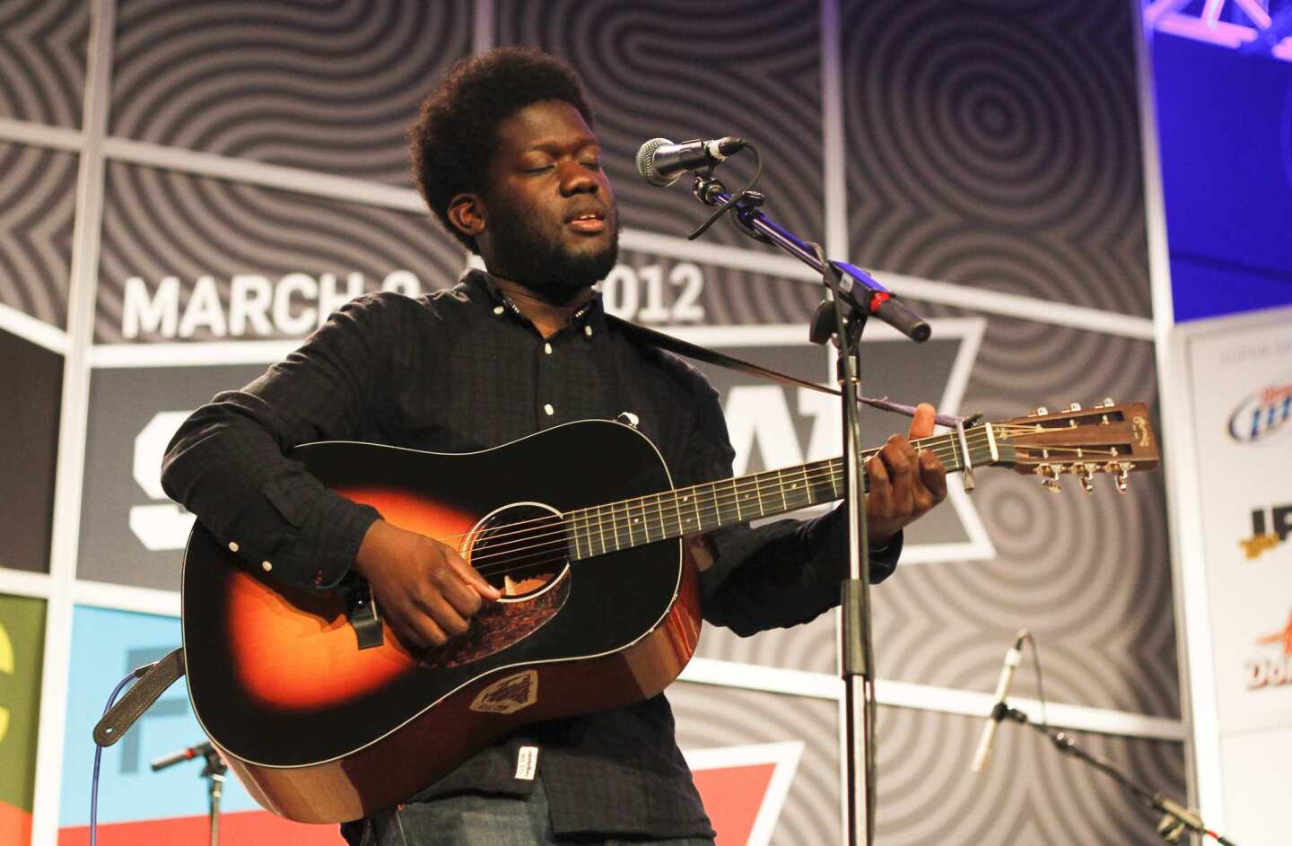 British soul singer Michael Kiwanuka performs at the SXSW Music Festival in Austin, Texas