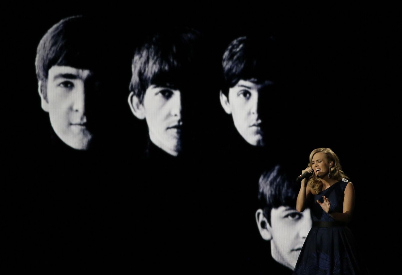 The Emmys decided to pay tribute to the 50th anniversary of 1963 this year, which included such Emmy-worthy moments as the JFK assassination. It also celebrated the 50th anniversary of the Beatles' American TV debut on "The Ed Sullivan Show," which technically happened in 1964. To pay tribute, singer Carrie Underwood performed the Beatles' hit "Yesterday," which actually didn't come out until 1965.