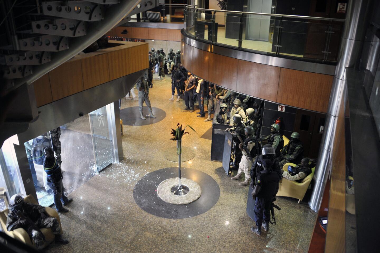 Security forces entered the Radisson Blu hotel in Bamako, Mali on Nov. 20, 2015, after it was stormed by gunmen. An extremist group led by a former al-Qaida commander claimed responsibility for the deadly attack.