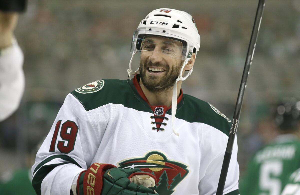 Minnesota center Jarret Stoll, who spent seven seasons with the Kings, skates during warmups before a game on Jan. 9.