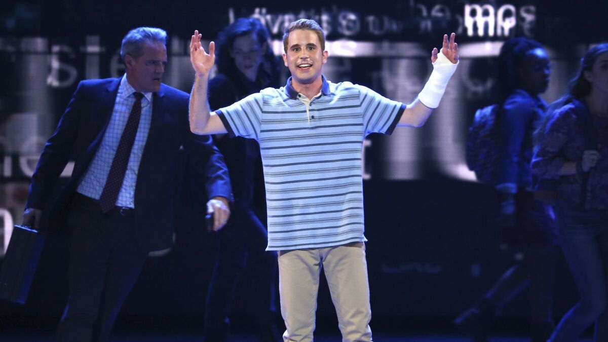 Ben Platt and the cast of "Dear Evan Hansen" perform at the 71st Tony Awards.