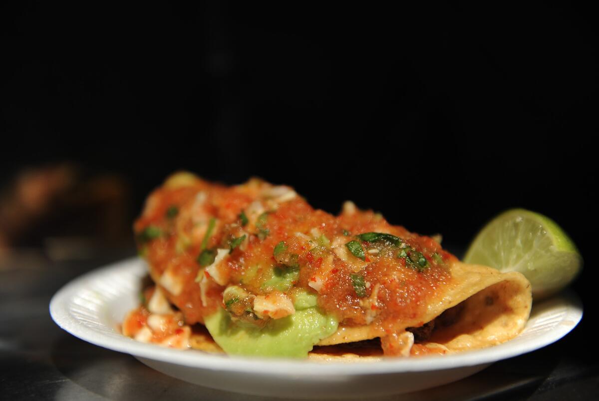 Tacos dorados de camaron from Mariscos Jalisco