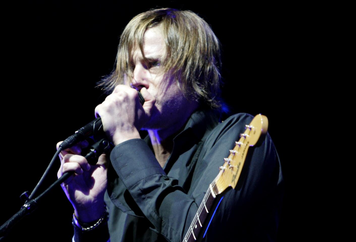 Paul Banks, lead singer, lyricist and guitarist of the New York City based band Interpol, during first day of 8th annual Coachella Valley Music and Arts Festival, Friday, April 27, 2007.
