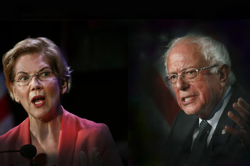 U.S. Senators Bernie Sanders and Elizabeth Warren will face-off for the First time in this campaign for the Democratic presidential candidacy for the second round of debates Tuesday 7/30/2019, in Detroit. And several other candidates will be scrambling for a breakout night to get back on voters' minds. (Warren photo by Brynn Anderson)/AP ; Sanders Photo by Patrick Semansky/AP)
