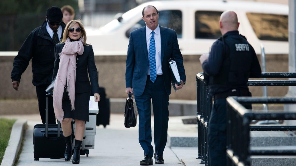 Angela Agrusa and Brian McMonagle, attorneys for Bill Cosby, arrive at the Montgomery County Courthouse on Wednesday.