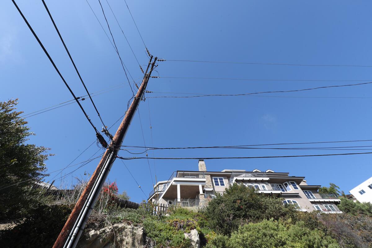 Power lines in the Diamond-Crestview neighborhood in Laguna Beach.