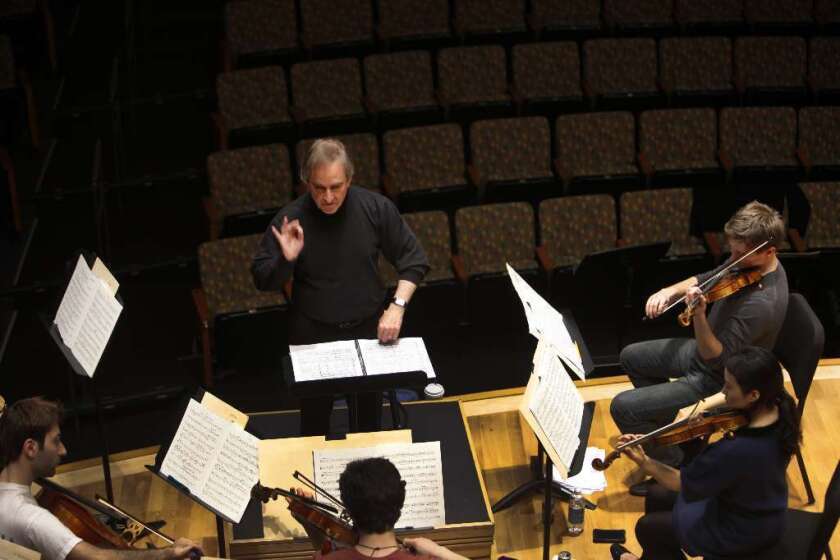 Conductor James Conlon leads students at Zipper Auditorium in 2012.
