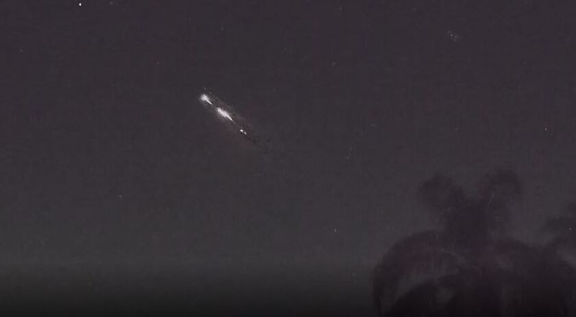 Celestial object streaks through the sky above Los Angeles.