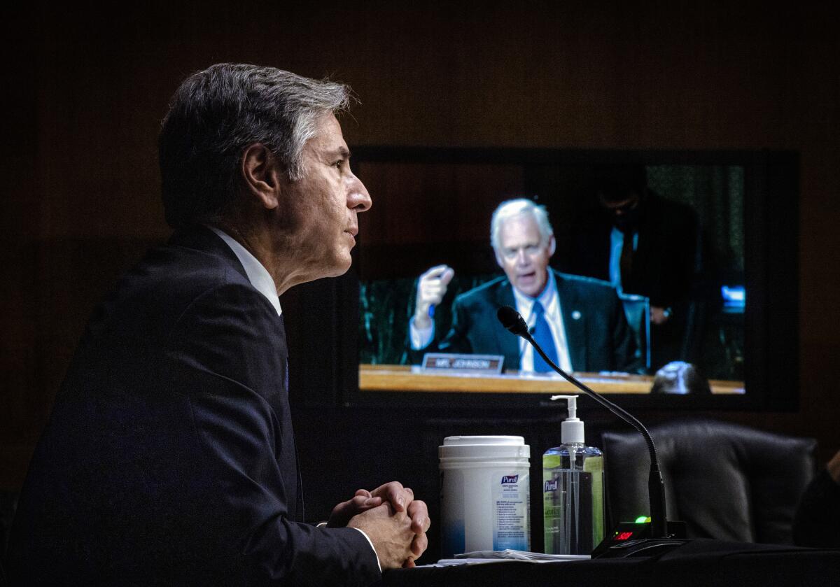 Sen. Ron Johnson, R-Wis., questions Secretary of State Antony Blinken during a Senate Foreign Relations Committee hearing, Tuesday, Sept. 14, 2021 on Capitol Hill in Washington. (Jabin Botsford/Pool via AP)