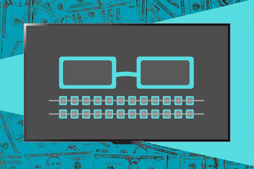 illustration of braces and glasses on a television screen with money in the background