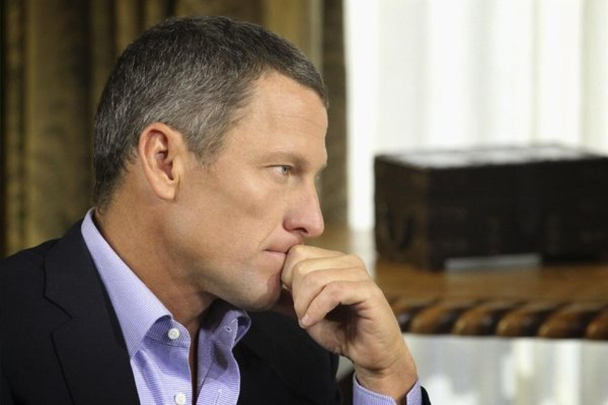 Lance Armstrong during his interview with Oprah Winfrey.