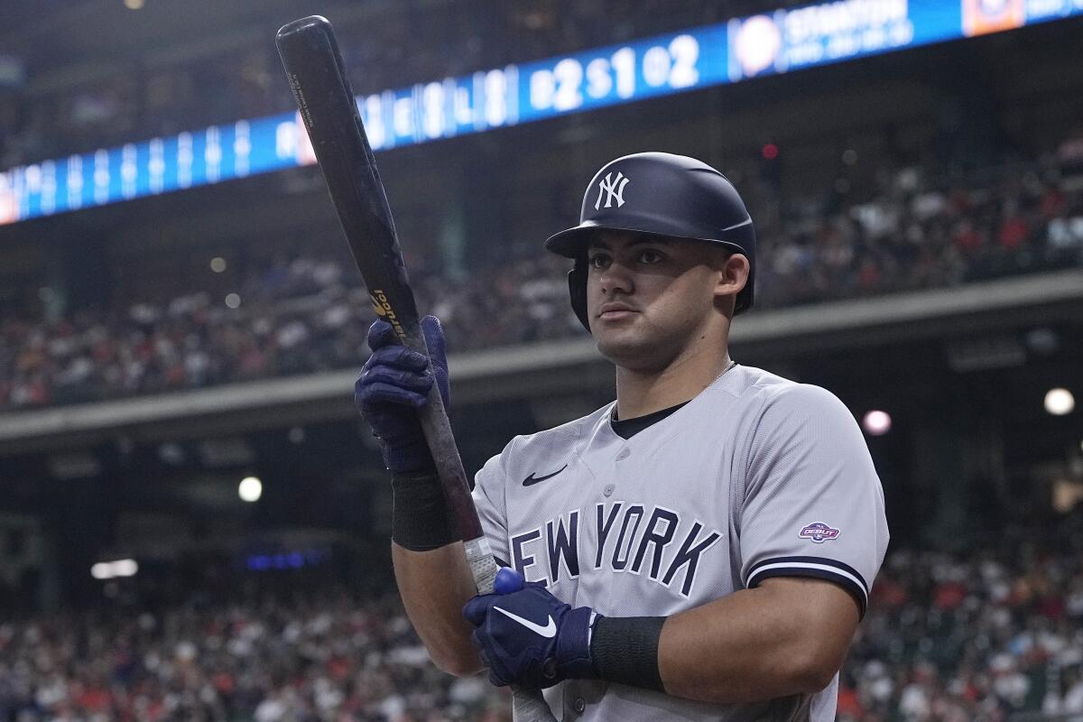 Baby Bomber arrives: Domínguez becomes youngest Yankee with HR in 1st  at-bat in 6-2 win over Astros - The San Diego Union-Tribune