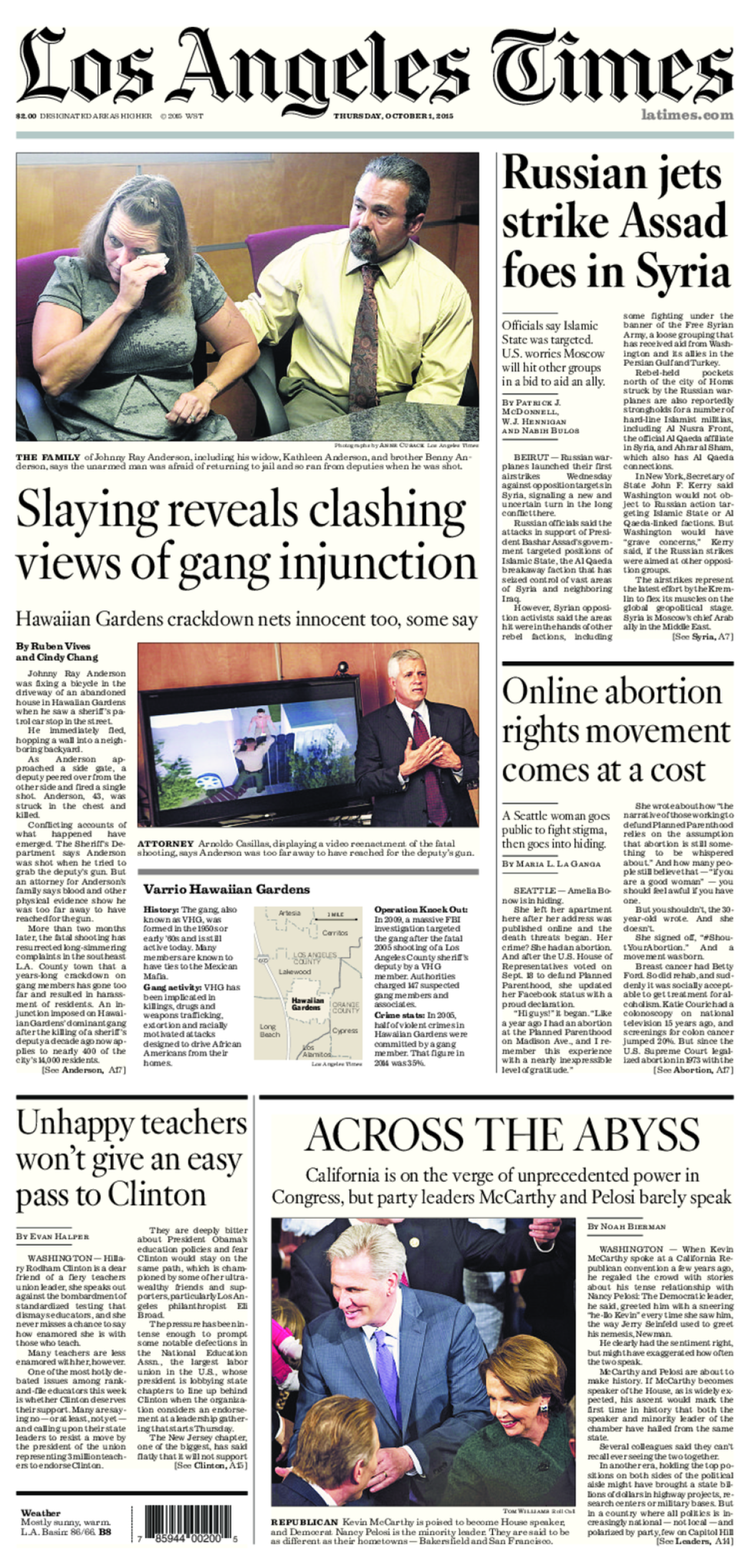 The front page