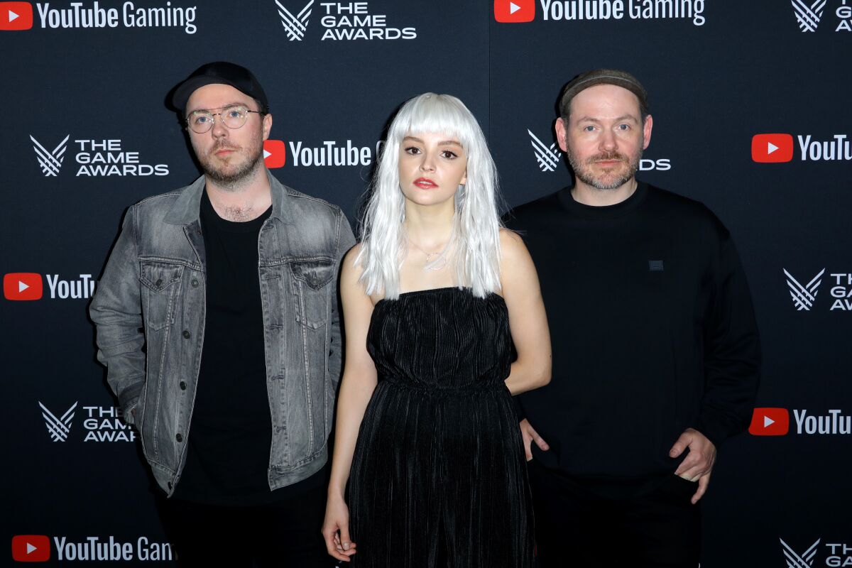 Martin Doherty, Lauren Mayberry and Iain Cook of Chvrches 